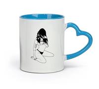 ceramics Ceramic Cup for Home and Office Hot sex appeal Girl Adult （11oz/320ml） Humorous Gift for Coffee Lovers, Work Besties, Coworkers & Friends Blue