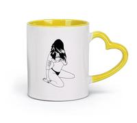 ceramics Ceramic Cup for Home and Office Hot sex appeal Girl Adult （11oz/320ml） Humorous Gift for Coffee Lovers, Work Besties, Coworkers & Friends Yellow