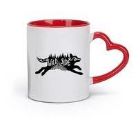 ceramics Ceramic Cups with Handles Cool Animal Wolf Wild Side Of Life Home （11oz/320ml） Ideal for Home & Office Use Red