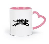 ceramics Ceramic Cups with Handles Cool Animal Wolf Wild Side Of Life Home （11oz/320ml） Ideal for Home & Office Use Pink