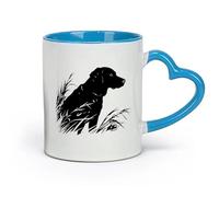 ceramics Ceramic Cups with Handles Hunting Dog the Grass Hunter Store Hobby （11oz/320ml） fine china (ceramic) Blue
