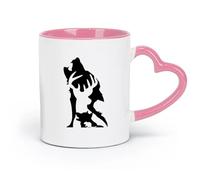 ceramics Ceramic Drinkware for Home Abstract Wild Forest Animals Wolf Deer （11oz/320ml） Dishwasher Microwave Safe,for Office and Home Pink