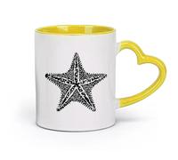 ceramics Ceramic Drinkware for Home Starfish Sea Ocean Marine Animal （11oz/320ml） Humorous Gift for Coffee Lovers, Work Besties, Coworkers & Friends Yellow