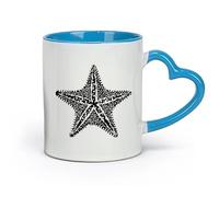 ceramics Ceramic Drinkware for Home Starfish Sea Ocean Marine Animal （11oz/320ml） Humorous Gift for Coffee Lovers, Work Besties, Coworkers & Friends Blue