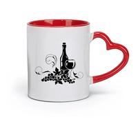 ceramics Ceramic Drinkware for Home Wine Vines Kitchen Bar Tattoo Restaurant （11oz/320ml） for Tea, Hot Chocolate Red