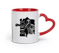 ceramics Ceramic Mug Cup Gymnastics Fitnesscenter Boxing Martial Arts Boxer Punch Sport （11oz/320ml） for Home and Office Red