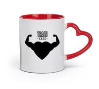 ceramics Ceramic Mug Cup Train Hard Gymnastics Fitnesscenter Club Muscles Heart （11oz/320ml） Ceramic Coffee Mugs for Home or Work Red
