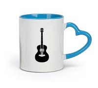 ceramics Ceramic Mug Gift Box Latte Mug with Handle Acoustic Guitar Music Rock Pop （11oz/320ml） for Home and Office Blue