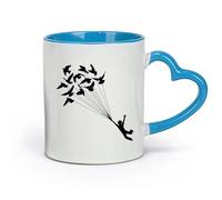 ceramics Ceramic Mug Gift Box Latte Mug with Handle Boy Flying Birds Dream Kids （11oz/320ml） for Home or Work Blue