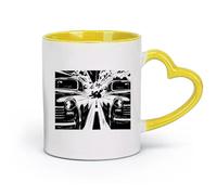 ceramics Ceramic Mug Gift Box Latte Mug with Handle Old Retro Cars Road Cool Home （11oz/320ml） for Home and Office Yellow