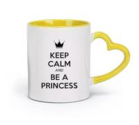ceramics Ceramic Mug Gift Box Latte Mug with Handle Quote Princess Lady Woman （11oz/320ml） Ideal for Home & Office Use Yellow