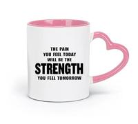 ceramics Ceramic Tea Cup Gymnasticsnasium Room Motivational Quotes Training Workout （11oz/320ml） for Home or Work Pink