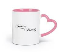 ceramics Coffee and Tea Cups Portuguese French We Are A Family Iuntos Somos Family Love Quotes （11oz/320ml） for Office, Home Pink