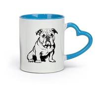 ceramics Coffee Cup Dog Shop Pets Care English Bulldog Home Animal （11oz/320ml） Humorous Gift for Coffee Lovers, Work Besties, Coworkers & Friends Blue