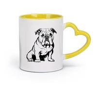 ceramics Coffee Cup Dog Shop Pets Care English Bulldog Home Animal （11oz/320ml） Humorous Gift for Coffee Lovers, Work Besties, Coworkers & Friends Yellow