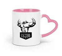 ceramics Coffee & Hot Drinks Fitnesscenter Club Gymnastics Athletic Body Bodybuilding Sports （11oz/320ml） for Home and Office Pink