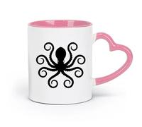 ceramics Coffee & Hot Drinks Nautical Sea Monster Animal Octopus Tentacles （11oz/320ml） for Espresso, Tea- Set Pink
