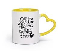 ceramics Coffee Milk Tea Ceramic Mugs Loves Books Quote Words Book Club Reading （11oz/320ml） Ideal for Home & Office Use Yellow