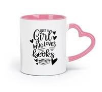 ceramics Coffee Milk Tea Ceramic Mugs Loves Books Quote Words Book Club Reading （11oz/320ml） Ideal for Home & Office Use Pink