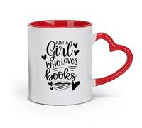 ceramics Coffee Milk Tea Ceramic Mugs Loves Books Quote Words Book Club Reading （11oz/320ml） Ideal for Home & Office Use Red