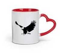 ceramics Coffee Mug with Handle - Classic Ceramic Flying Eagle Tribal Bird Home （11oz/320ml） Restaurant, Office Red