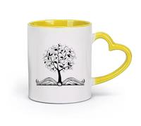 ceramics Cool Mugs and Cups Open Book Magic Tree Fairy Tale Children's （11oz/320ml） Office, Home, Café, Dishwasher & Microwave Safe Yellow
