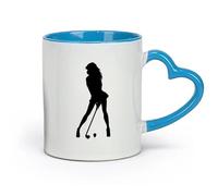 ceramics Cool Tea and Coffee Mug Golfer sex appeal Girl Playing Golf Home （11oz/320ml） for Tea, Hot Chocolate Blue