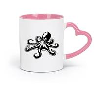 ceramics Cool Tea and Coffee Mug Octopus Ocean Marine Sea Animal （11oz/320ml） Humorous Gift for Coffee Lovers, Work Besties, Coworkers & Friends Pink