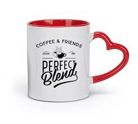 ceramics Cups with Comfortable Handle Quotes Words about Coffee Aroma Store （11oz/320ml） for Tea Coffee Hot Brew Red