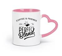 ceramics Cups with Comfortable Handle Quotes Words about Coffee Aroma Store （11oz/320ml） for Tea Coffee Hot Brew Pink