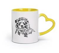 ceramics Durable Mugs Lion Mane Wild Cat Beast Predator Animal King （11oz/320ml） Humorous Gift for Coffee Lovers, Work Besties, Coworkers & Friends Yellow