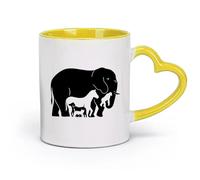 ceramics Home and Office Mugs Animal Elephant Horse Monkey Kids （11oz/320ml） Humorous Gift for Coffee Lovers, Work Besties, Coworkers & Friends Yellow