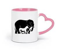ceramics Home and Office Mugs Animal Elephant Horse Monkey Kids （11oz/320ml） Humorous Gift for Coffee Lovers, Work Besties, Coworkers & Friends Pink