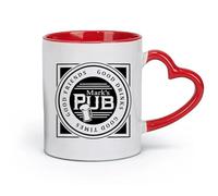 ceramics Home and Office Mugs Bar Good Friends Times Drink Room （11oz/320ml） Humorous Gift for Coffee Lovers, Work Besties, Coworkers & Friends Red