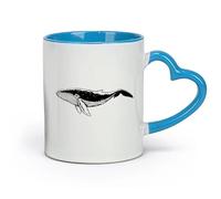 ceramics Home and Office Mugs Big Whale Sea Ocean Animal Marine （11oz/320ml） Humorous Gift for Coffee Lovers, Work Besties, Coworkers & Friends Blue