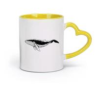 ceramics Home and Office Mugs Big Whale Sea Ocean Animal Marine （11oz/320ml） Humorous Gift for Coffee Lovers, Work Besties, Coworkers & Friends Yellow