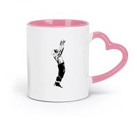 ceramics Home and Office Mugs Football Player Quarterback Super Bowl （11oz/320ml） Humorous Gift for Coffee Lovers, Work Besties, Coworkers & Friends Pink