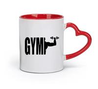 ceramics Home and Office Mugs Gymnasticsnasium Logo Dumbbell Muscle （11oz/320ml） Perfect for Kitchens, Restaurants & Cafes, Great Gift Idea Red