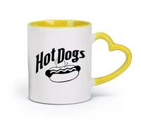 ceramics Home and Office Mugs Hot Dog Street Fast Food Snack Baration （11oz/320ml） Coffee, Tea, Latte, Milk, Cocoa, Juice and Other Hot Drinks Yellow