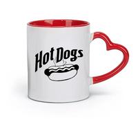 ceramics Home and Office Mugs Hot Dog Street Fast Food Snack Baration （11oz/320ml） Coffee, Tea, Latte, Milk, Cocoa, Juice and Other Hot Drinks Red
