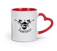 ceramics Home and Office Mugs Paintball Extreme Sports Wardrobe （11oz/320ml） for Coffee, Soup, Tea, Milk, Latte, hot Cocoa, Ladies, Men Red