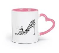 ceramics Home and Office Mugs Shoe Fashion Style Woman Girl ation （11oz/320ml） for Coffee, Soup, Tea, Milk, Latte, hot Cocoa, Ladies, Men Pink