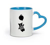 ceramics Home and Office Mugs Teddy Bear On Ball Cute Birds Animal （11oz/320ml） Perfect for Kitchens, Restaurants & Cafes, Great Gift Idea Blue