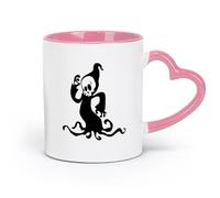 ceramics Large Tea Coffee and Hot Chocolate Cups Monster Ghost Dead Funny （11oz/320ml） Office, Home, Café, Dishwasher & Microwave Safe Pink