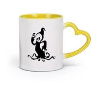 ceramics Large Tea Coffee and Hot Chocolate Cups Monster Ghost Dead Funny （11oz/320ml） Office, Home, Café, Dishwasher & Microwave Safe Yellow
