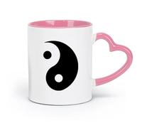 ceramics Mug - Ceramic Yin Yang Yoga Mandala Symbol Vynil Spiritual Zen Balance （11oz/320ml） for Home and Office Pink