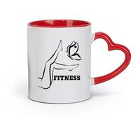 ceramics Mug, coffee/tea cup Fitnesscenter Girl Woman Legs Gymnastics Motivation （11oz/320ml） for Home and Office Red