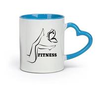 ceramics Mug, coffee/tea cup Fitnesscenter Girl Woman Legs Gymnastics Motivation （11oz/320ml） for Home and Office Blue