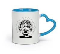ceramics Novelty Ceramic Cup Meditation Woman Healthy Lifestyle Living Yoga （11oz/320ml） Ceramic Coffee Mugs for Home or Work Blue