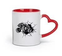ceramics Novelty Gift Mug Monster Truck Crashproof Truck Wheels Toy Car （11oz/320ml） Great for Home, Office, Cafes, Gift Ideas Red